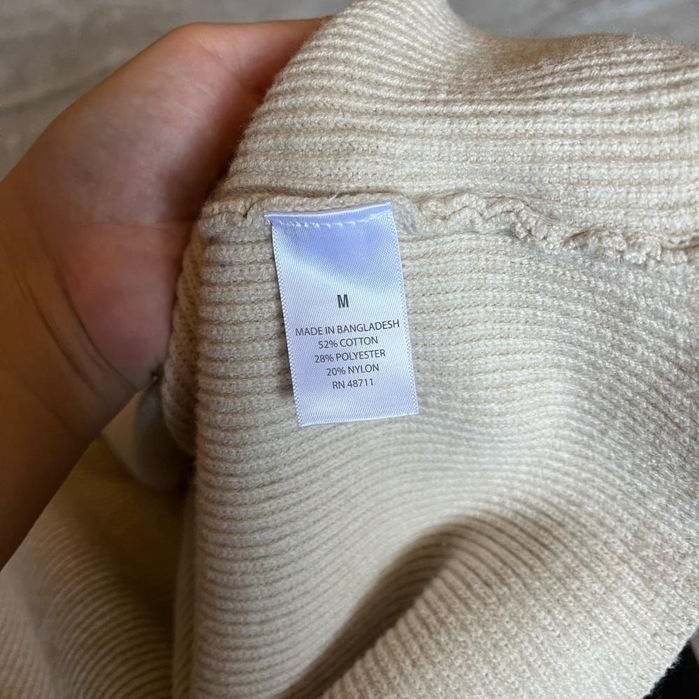 Cream Long Sleeve Turtle Neck Knit Sweater - Picture 8 of 8
